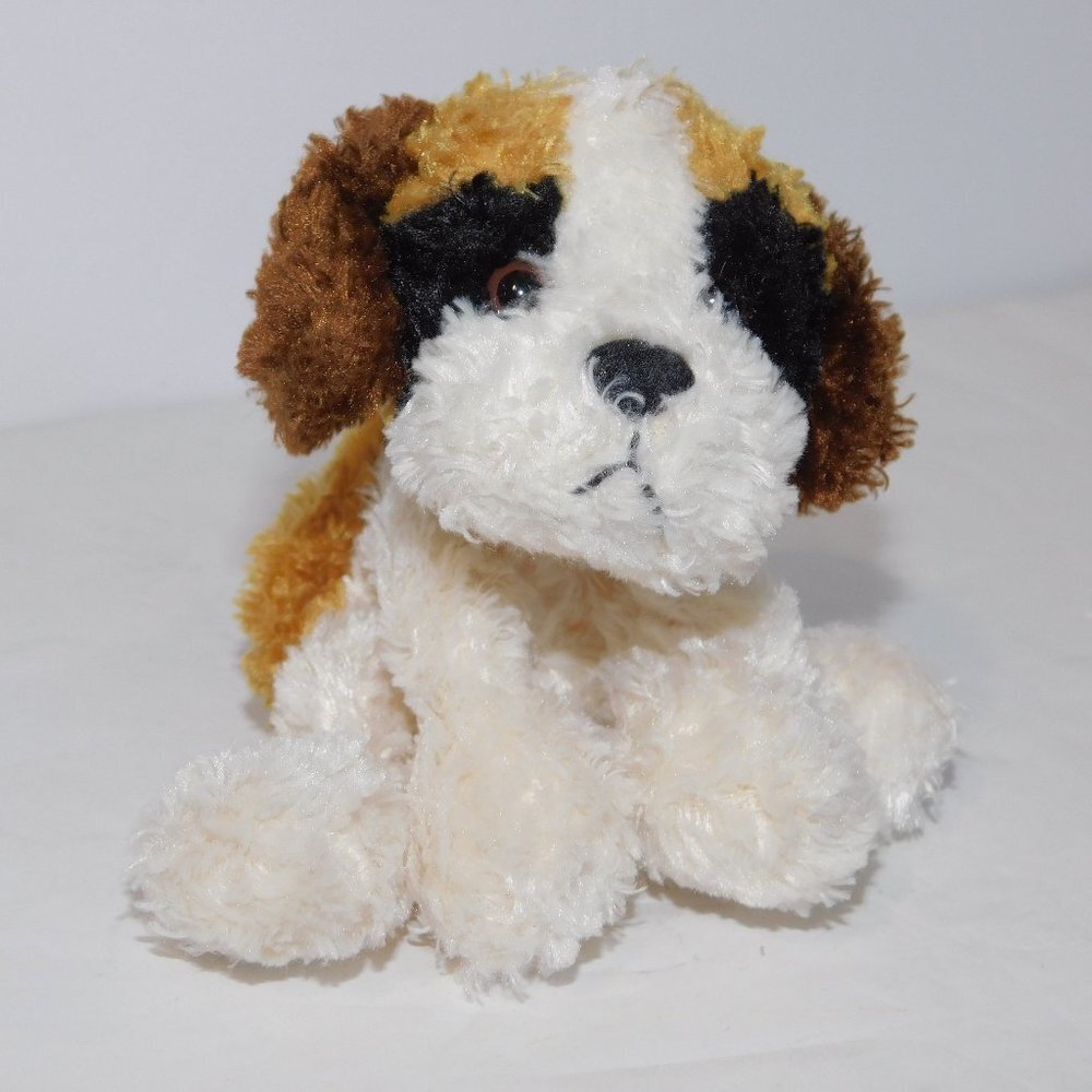 Russ Berrie 5" Bango St Bernard plush Beanbag Puppy Dog Brown White